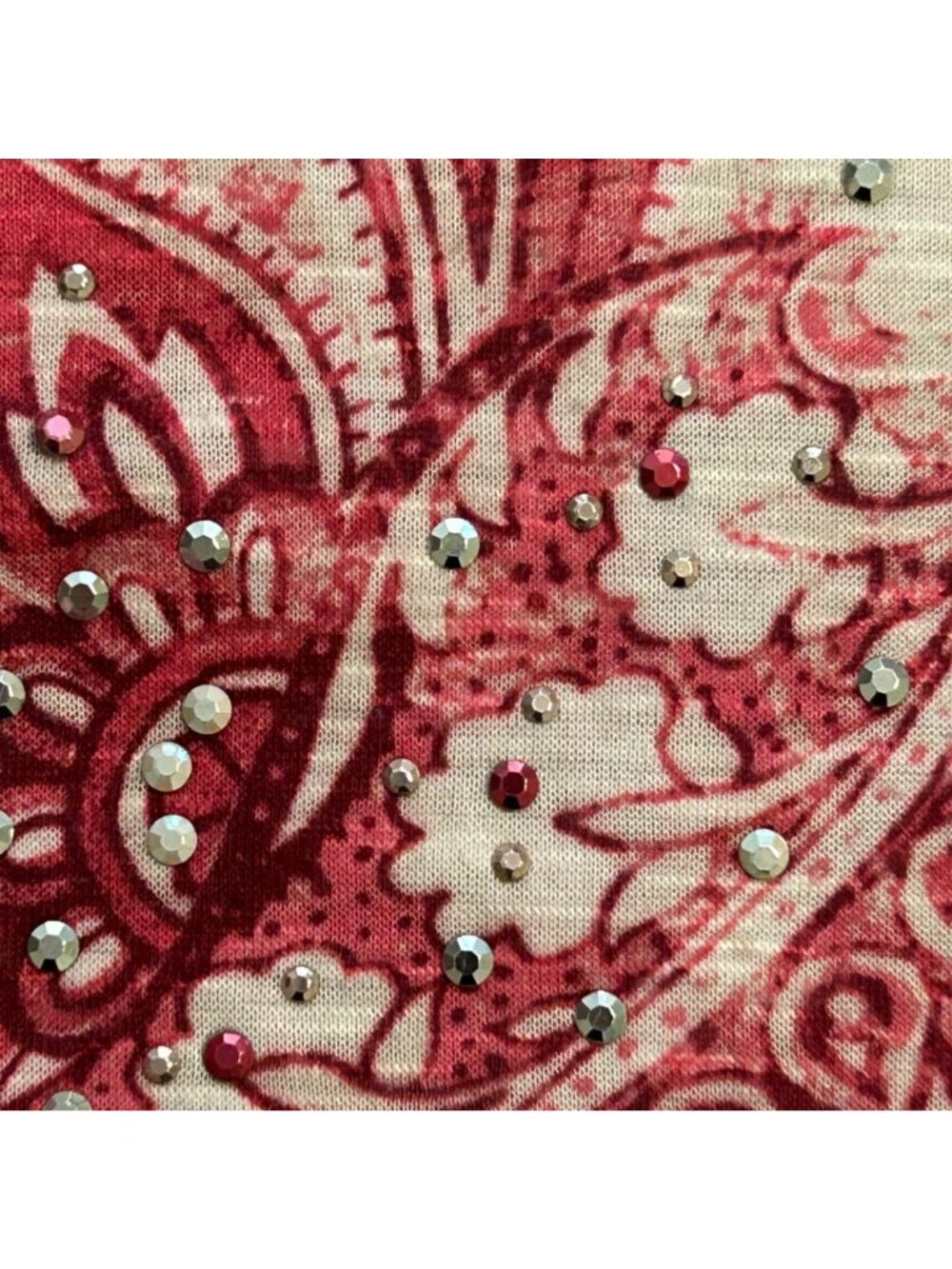 Pink & White Paisley Print Women's Blouse Size 22/24 Poncho Batwing Short Sleeve - Picture 9 of 9